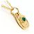 Autre Marque Collana in oro giallo 18K con scheda in calcedonio D'oro - vista 2