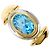Autre Marque Anello a fascia in platino PT900 e oro giallo 18K con topazio blu D'oro