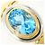 Autre Marque Anello a fascia in platino PT900 e oro giallo 18K con topazio blu D'oro - vista 2