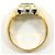 Autre Marque Anello a fascia in platino PT900 e oro giallo 18K con topazio blu D'oro - vista 3