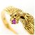 Autre Marque Ehering aus 18K Gelbgold mit Rubin Golden - Ansicht 2