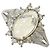 Autre Marque Eleganter Platinbandring mit Opal und Diamant