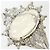 Autre Marque Eleganter Platinbandring mit Opal und Diamant - Ansicht 2