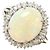 Autre Marque PT900 Platin-Bandring mit Opal und Diamant