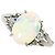 Autre Marque Platin-Ring mit Diamant und Opal