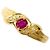 Autre Marque Anello a fascia in oro giallo 18K con rubino e diamante D'oro