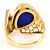 Autre Marque Anello a fascia in oro giallo 18K con diamante e lapislazzuli D'oro - vista 4
