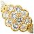 Autre Marque Anello fede in platino e oro giallo 18K con diamante D'oro - vista 2