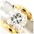 Autre Marque Anello fede in platino PT900 e oro giallo 18K con diamante D'oro - vista 2