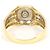 Autre Marque Anello fede in platino PT900 e oro giallo 18K con diamante da 0,20ct D'oro - vista 4