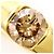 Autre Marque Anello a fascia in oro giallo 18K con diamante brown Marrone D'oro - vista 2