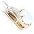 Autre Marque Colar elegante em ouro branco 18K com opala e diamantes Dourado - vista 3