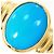 Autre Marque Ring aus 18K Gelbgold mit Türkisstein Golden - Ansicht 2