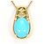 Autre Marque Collana in oro giallo 18K con turchese e diamante D'oro
