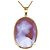 Autre Marque Collar de oro amarillo 18K con camafeo de piedra Dorado