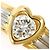 Autre Marque Anello fede in oro giallo 18K e platino con diamante D'oro - vista 2