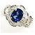 Autre Marque Platin-Bandring mit Saphir und Diamant