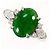 Autre Marque Platinbandring mit Diamant und Jade