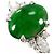 Autre Marque Platinbandring mit Diamant und Jade - Ansicht 2