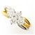 Autre Marque Ehering aus 18K Gelbgold und Platin mit Diamant Golden
