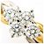Autre Marque Ehering aus 18K Gelbgold und Platin mit Diamant Golden - Ansicht 2