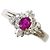 Autre Marque Platinbandring mit Rubin und Diamant