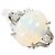 Autre Marque Platin-Bandring mit Opal und Diamant