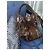 Borsa Hobo Zagliani in Pelle di Pitone Marrone - vista 13