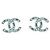 Orecchini a lobo Chanel CC con strass Argento