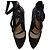 Christian Dior Black Python Leather Ankle Strap Pumps
