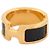 Ring Hermès NUOVO ANELLO HERMES OLYMPE PM H500058FC8955 S T52 PELLE DI VITELLO NERA & ORO Nero - vista 3