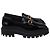 Mocassins à boucle et semelle lug Owen de Stuart Weitzman en cuir verni noir