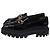 Mocassins à boucle et semelle lug Owen de Stuart Weitzman en cuir verni noir - vue 4