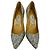 Décolleté Jimmy Choo Romy 85 Glitter in pelle argento - vista 3