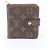 Portafoglio bi-fold compatto con zip Louis Vuitton Monogram Marrone