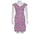Mini Vestido Balenciaga com Decote Drapeado Estampado Animal Roxo e Branco