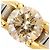 Autre Marque Anello fede in oro giallo 18K e platino con diamante brown Marrone D'oro - vista 2