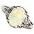Autre Marque Platin-Bandring mit Diamant und Opal