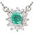 Autre Marque Collana in platino con diamante e smeraldo