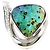 Autre Marque Platinbandring mit Diamant und Opal