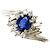 Autre Marque Platin-Bandring mit Saphir und Diamant