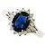 Autre Marque Platin-Bandring mit Saphir und Diamant