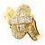 Autre Marque Anel banda em ouro amarelo 18K com diamante Dourado