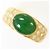 Autre Marque Anello a fascia in oro giallo 18K con giada e diamante D'oro