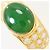 Autre Marque Anello a fascia in oro giallo 18K con giada e diamante D'oro - vista 2