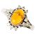 Autre Marque Platinum Band Ring with Opal and Diamond