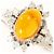 Autre Marque Platinum Band Ring with Opal and Diamond - view 2