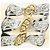 Autre Marque Anello fede in platino PT900 e oro giallo 18K con diamante D'oro - vista 2