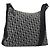 Borsa a tracolla Christian Dior Trotter Canvas Nero Argento Auth 199429