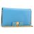 Salvatore Ferragamo Vala Chain Shoulder Wallet Leather Blue Gold Auth hk4008A D'oro
